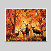 Paint-By-Numbers Deer Autumn Forest